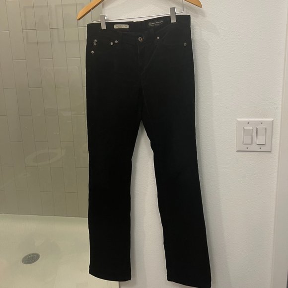 AG Adriano Goldschmied "The Ballad" Slim Boot Black Corduroy Women's Jean SZ 27R - Picture 2 of 6